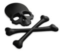 Samolepka plastová Skull & bones