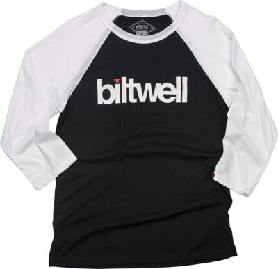 BILTWELL Helvetica Raglan Triko, černá/bílá Velikost: L