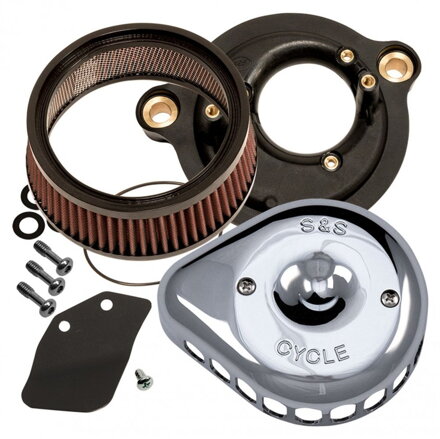 S&S, Mini Teardrop Stealth Kit Vzduchový filtr , Stock Bore Throttle Body, Chrom