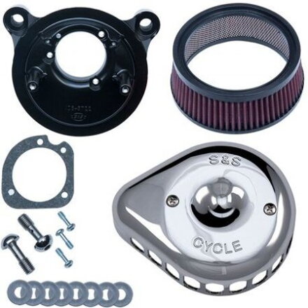 S&S, Mini Teardrop Stealth Kit Vzduchový filtr , Stock Bore Throttle Body, Chrom