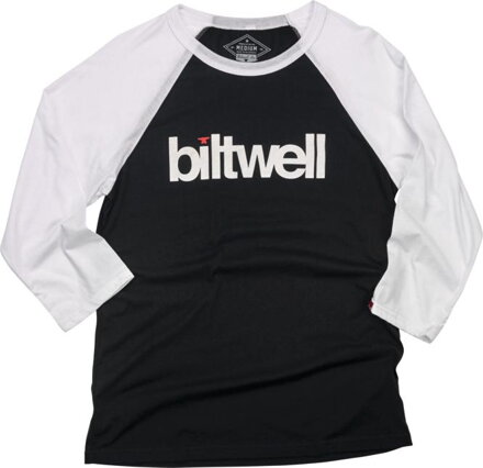 BILTWELL Helvetica Raglan Triko, černá/bílá Velikost: L