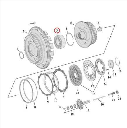 Ložisko spojky pro big twin 90-10