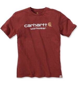 TRIKO CARHARTT ČERVENÁ CIHLOVÁ XS CORE LOGO XS-SLEVE T-SHIRT