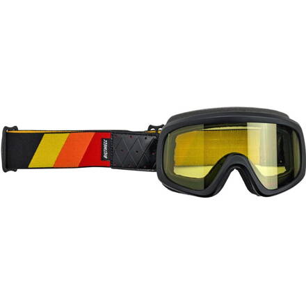 Biltwell, Tri-Stripe Overland Goggle 2.0, Red, Yellow, Orange