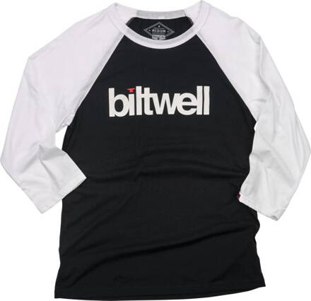 BILTWELL Helvetica Raglan Triko, černá/bílá Velikost: L
