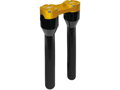 12" Clubstyle Straight Risers With Gold Clamp Black 1 1/4"