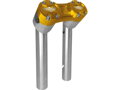 8" Clubstyle Pullback Risers With Gold Clamp Silver 1"