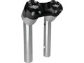6" Clubstyle Pullback Risers With Black Clamp Silver 1 1/4"