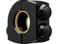 mo.switch Push-Button Clamp for 1" or 7/8" Handlebars 3 Black Button Gloss Black Anodized