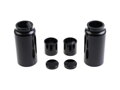 6-Piece Fork Covers with lower Fork Aluminum Covers Short Version, Plain, with OEM Headlamp Mask and relocated OEM Front Turn Signals Gloss Black Powder Coated