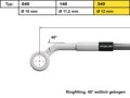 12 mm, Vario Line Banjo Fitting Type 340, 45° Side Bend, ABS Block Stainless Steel