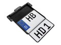ALL-INN 2.0 License Plate Base Plate Turn Signal/Brake Light/Taillight and License Plate Light, German Size 220x200mm Black Anodized