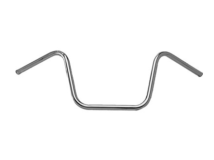 12 Ape Hanger Handlebar Non-Dimpled Chrome 1" Throttle Cables