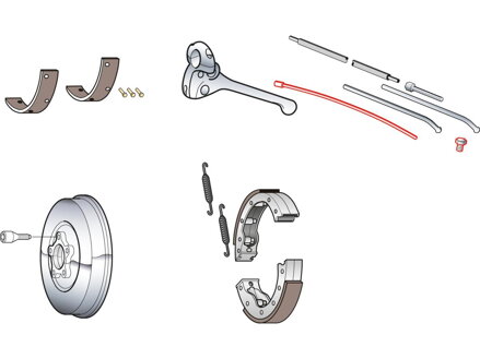 Drum Brake Cable Tube and Fitting, 14" long