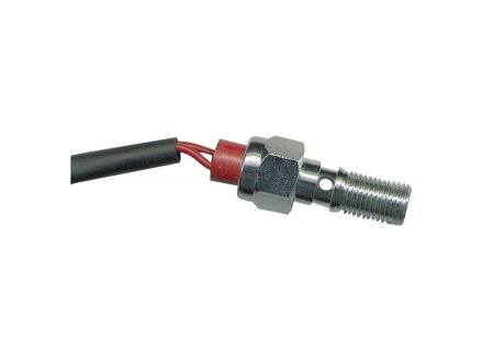 7/16-24 Thread Banjo Bolt with Stoplight Switch Chrome