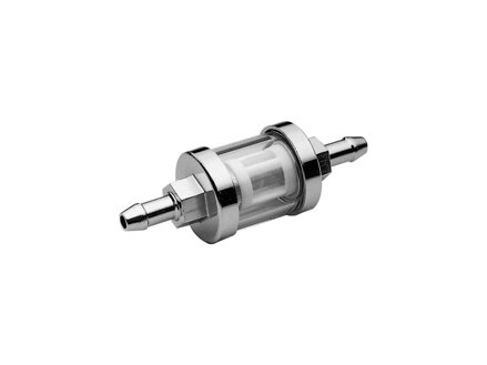 See-Flow Glass Fuel Filter 1/4" Fuel Lines Chrome