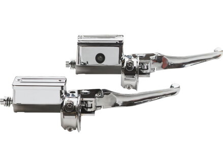 Pre 96 Style Chopped Chrome Handlebar Control Kit 84-95 Style Chrome 5/8" 1" Single Disc