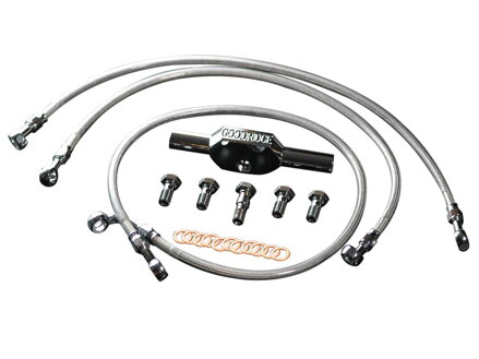 High End Brake Line Kit Single Line Stainless Steel Clear Coated 41,75"