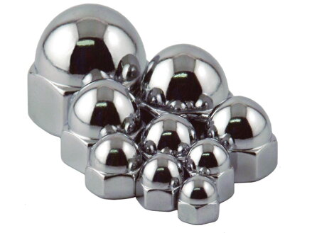 Flat Crown Acorn Nut Pack Chrome 5/16"-18 UNC
