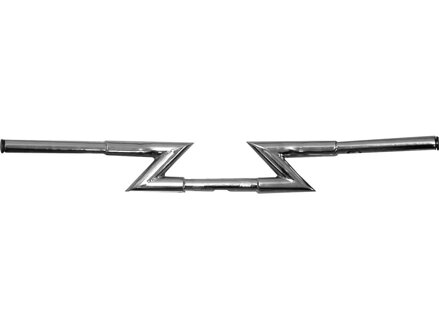 1 1/4" Z-Bar Handlebar Dimpled 3-Hole Chrome 1 1/4" Throttle Cables