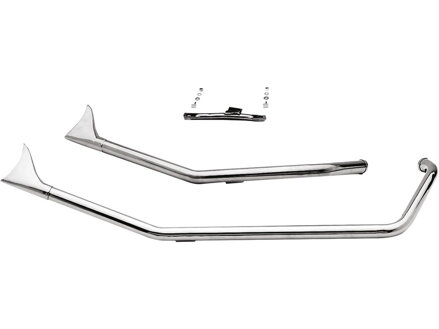 Upsweep Fishtail Pipe Set For Evolution Softail Chrome 1,75"