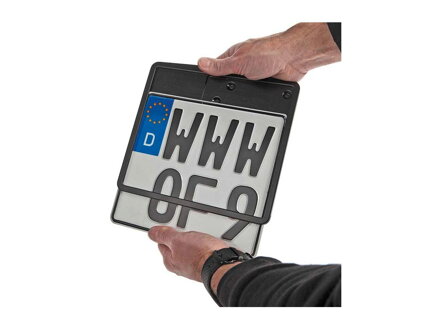 Inside License Plate Base Plate Belgian Size 174x140mm Black Satin