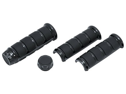 ISO Grip Covers for HD Heated Grips Gloss Black 1" Throttle By Wire