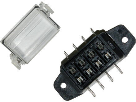 4-Position Sealed ATO Blade Fuse Holder with .25" male tabs