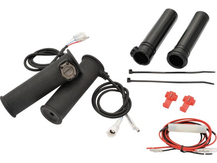 3-Level 1" Heated Grips Black 1" Throttle By Wire Cable operated