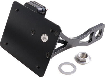 Sidemount License Plate Bracket Kit Switzerland 180 x 140 mm Black Powder Coated