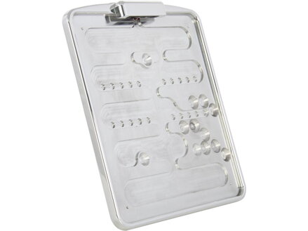 Framed License Base Plate with License Plate Light Austrian Size 170 x 210mm Aluminium Polished