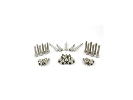 Complete Engine Screw Kit Screws are supplied for Primary Cover, Plate Primary, Sprocket Cover, Cam Cover Stainless Steel