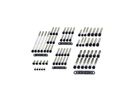 Complete Engine Screw Kit Screws for Softail Primary-, Cam-, Inspection-, Derby-, Timer-, Tranny Side Cover, Inner Primary, Rockerboxes, Lifterbase Satin Black Powder Coated