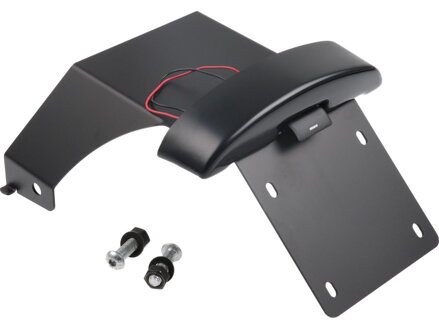 License Plate Bracket Kit for Fat Bob with License Plate Light Black Powder Coated