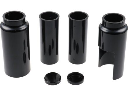 6-Piece Fork Covers with lower Fork Aluminum Covers Plain Gloss Black Powder Coated