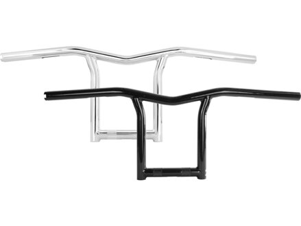 8" Sid Bar Bar 3-Hole Black Powder Coated 1" Throttle By Wire