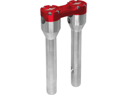 10" Clubstyle Straight Risers With Red Clamp Silver 1"
