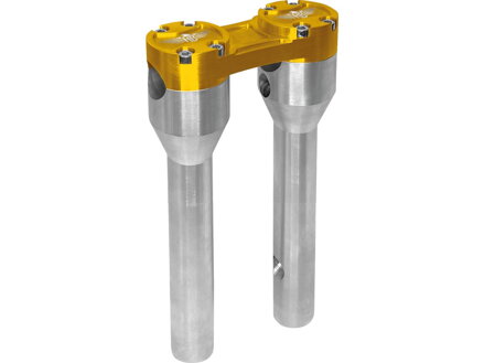 8" Clubstyle Straight Risers With Gold Clamp Silver 1 1/4"