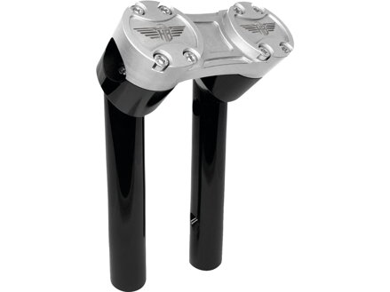 6" Clubstyle Pullback Risers With Silver Clamp Black 1"