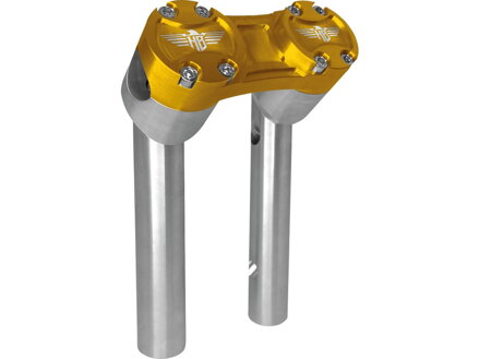 6" Clubstyle Pullback Risers With Gold Clamp Silver 1"