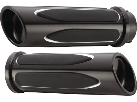 Deep Cut Comfort Grips Black 1" Throttle By Wire