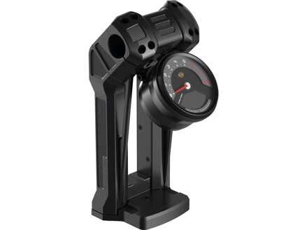 Club Style Pullback Riser Kit for Bottom Mount Round Speedometer 8,5" Height, 1 1/4" Clamp Diameter Black Anodized
