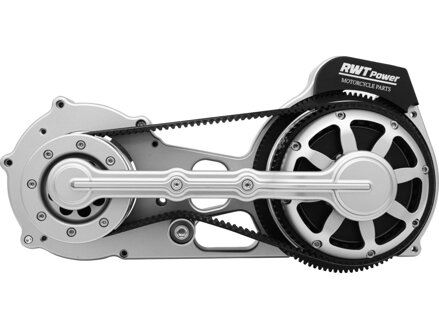 Dual Belt Belt Drive Kits Bobber Base Plate Matte Black Powder Coated