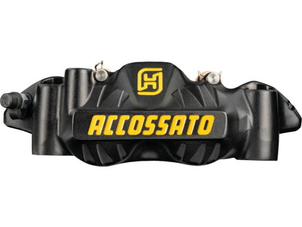 Sintered Pads Black Yellow Anodized Forged Aluminium Front Left
