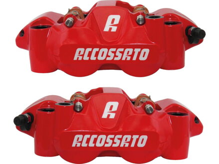 Sintered Pads Powdwer Coated Red Forged Aluminium Front Left Right
