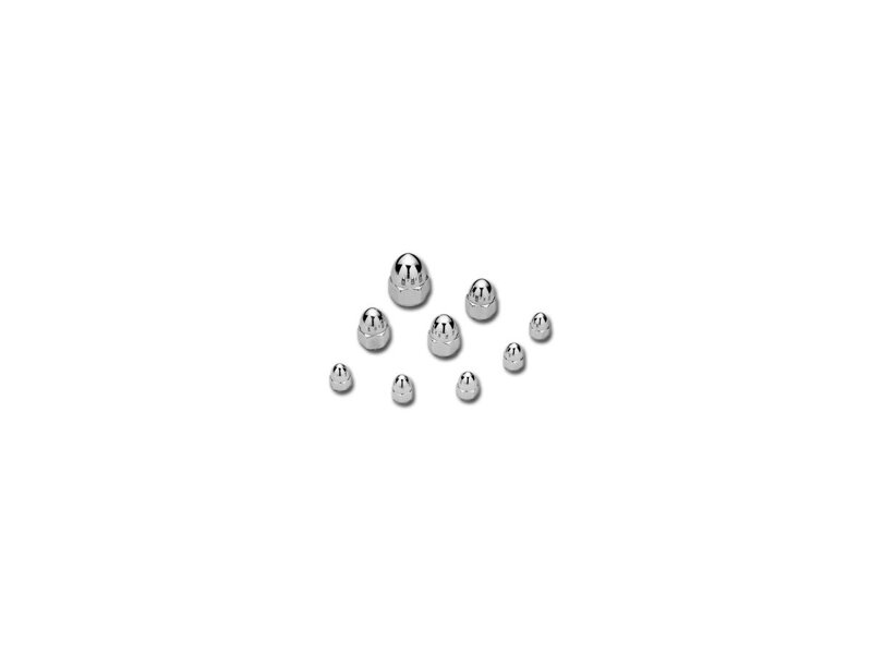 Acorn Nut Pack Chrome 1/4"-28 UNF