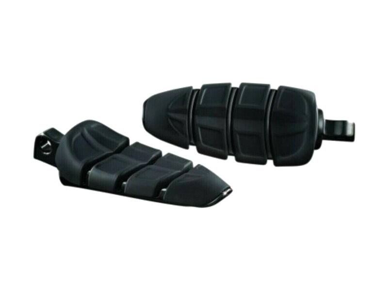 Kinetic Pegs with Male Mount Adapters, Gloss Black Foot Pegs (Male Mount)