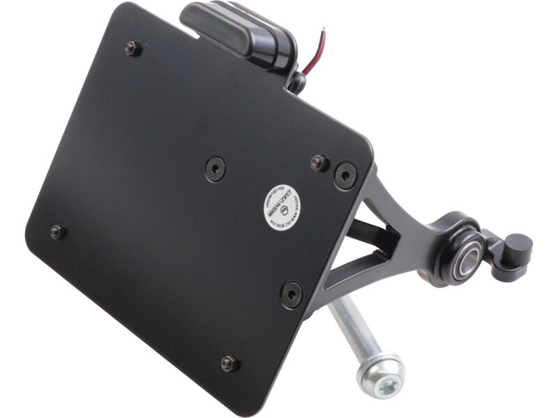 Sidemount License Plate Bracket Kit Switzerland 180 x 140 mm Black Powder Coated