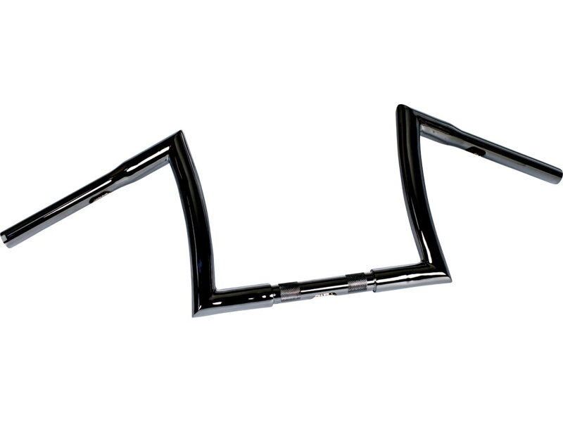 10 Bad Ape Hanger Handlebar Non-Dimpled 3-Hole Black Powder Coated 1 1/4" Throttle By Wire Throttle Cables