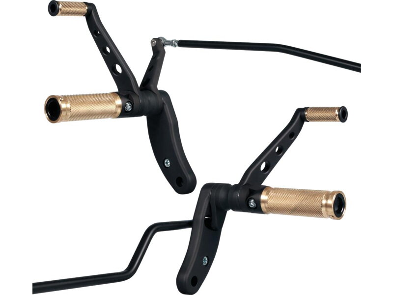 Forward Control Kit for Dyna Base Brass, Short Forward (-32 mm) Black